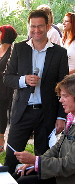 Mallorca Moderator Marcos mit J�rgen Drews f�r RTL