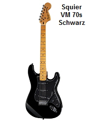 Vermietung von Fender Stratocaster Squire Vintage Modified schwarz E-Gitarre in Mallorca